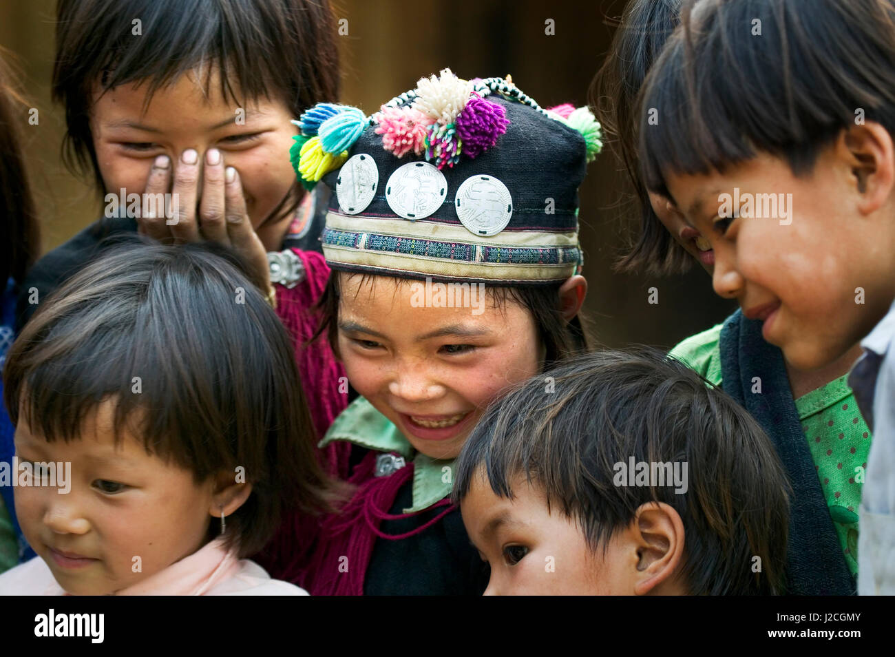 Asia, North Vietnam, Montagnard Children Stock Photo