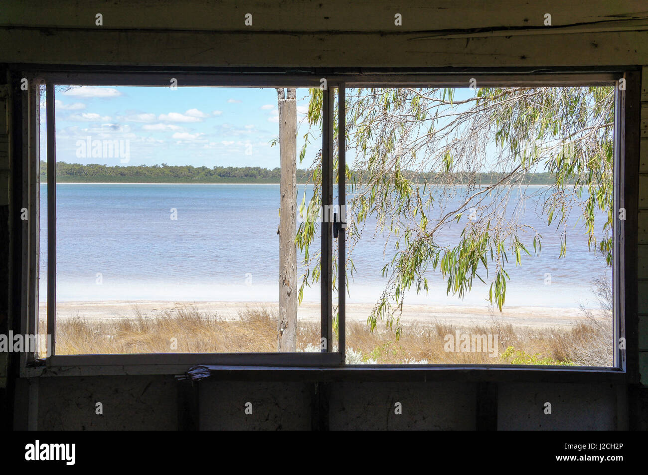Australia, West Australia, Myalup, abandoned clubhouse at Lake Preston Stock Photo