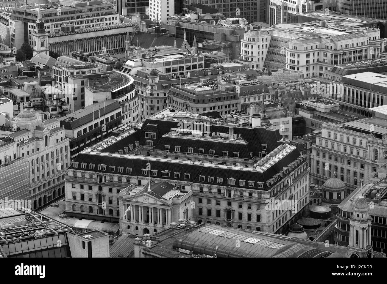 Aerial view of the Bank of England Stock Photo