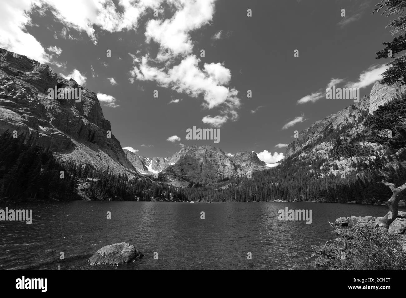 Morning view of The Loch with Taylor Peak in the background, Rocky ...