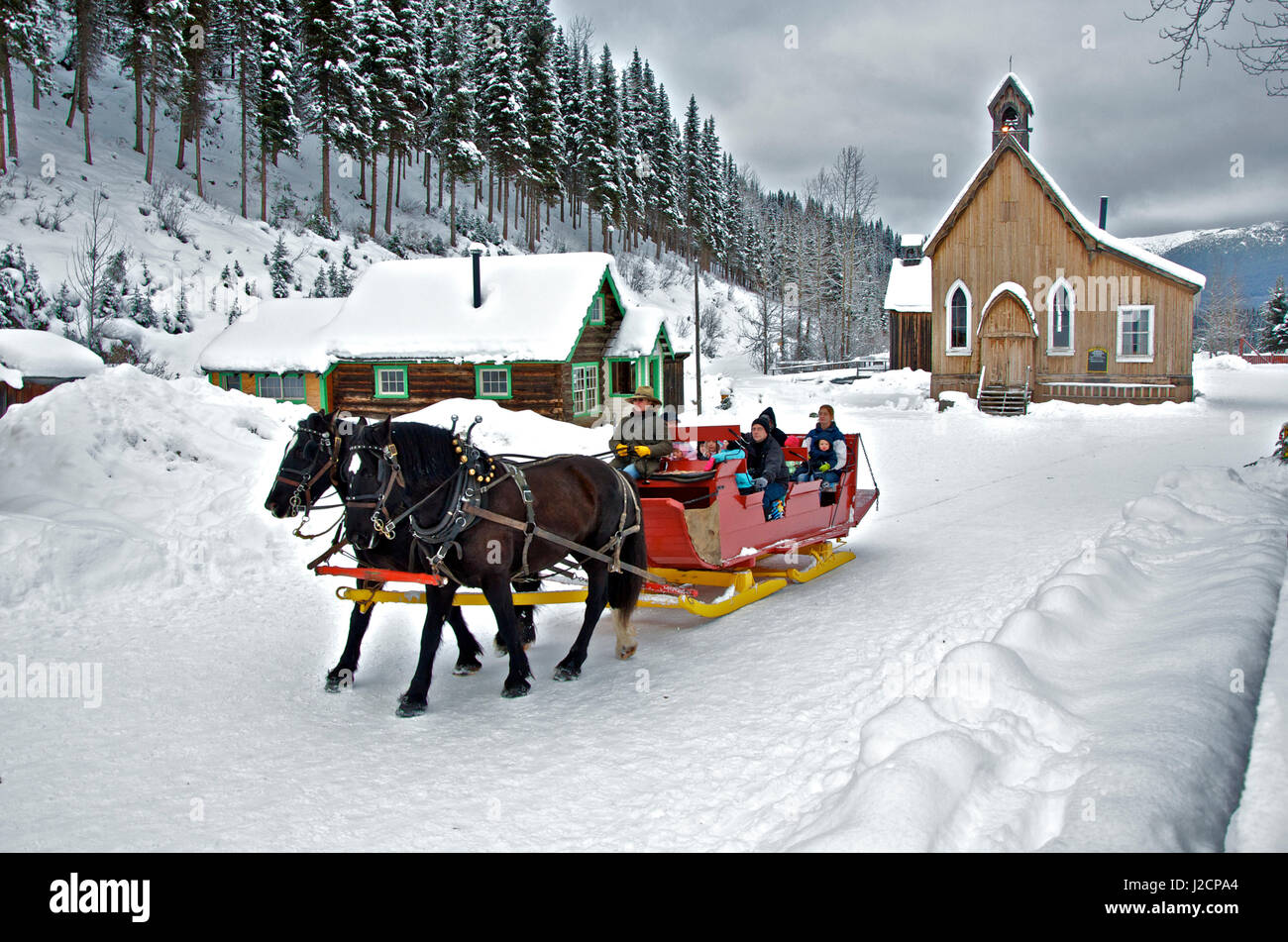 Barkerville Victorian Christmas, 2011 Barkerville Historic's Town's Victorian Christmas is celebrated in mid-December each year. Stock Photo