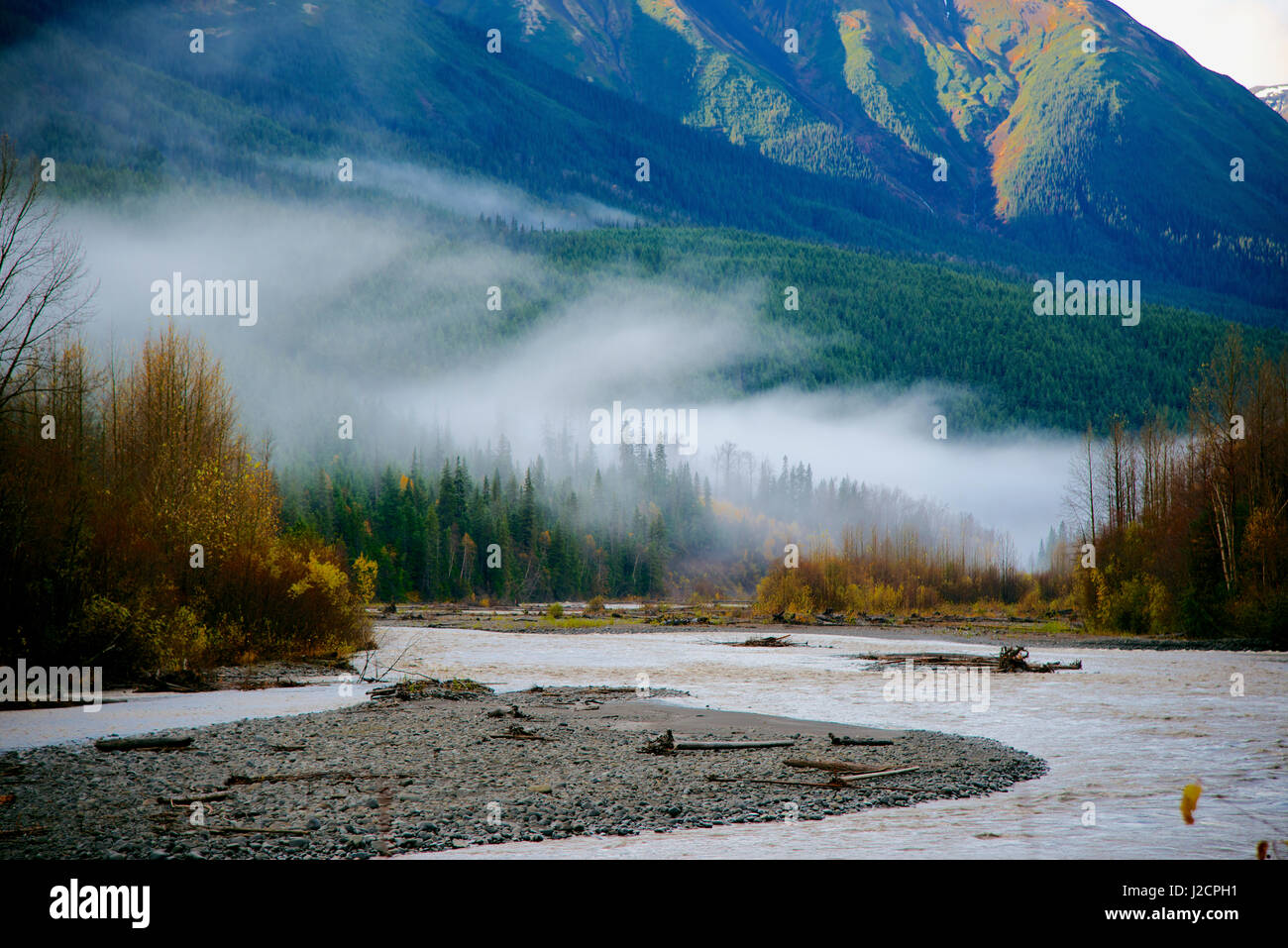 Misty weather bell irving river along hires stock photography and