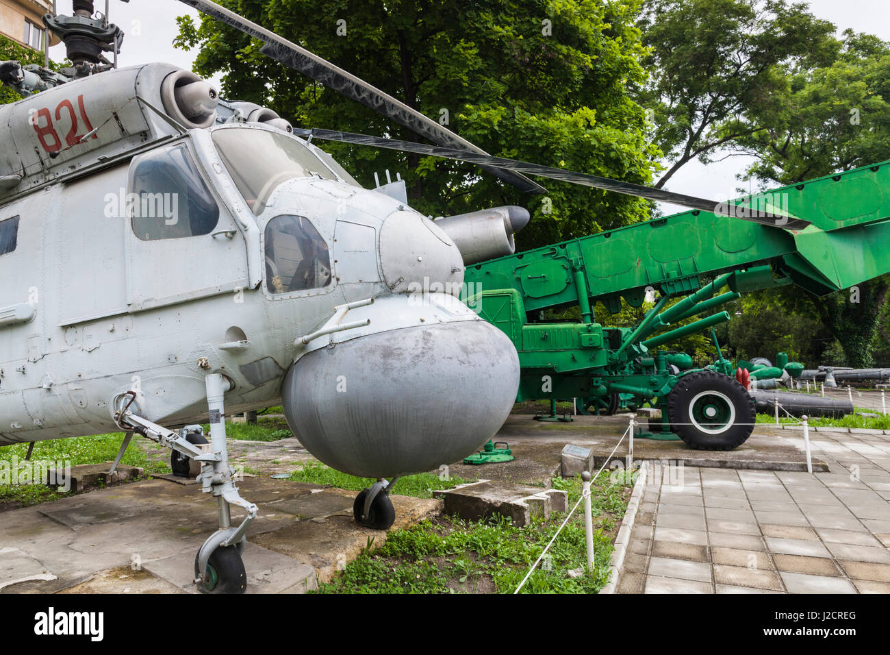 Bulgaria, Black Sea Coast, Varna, National Naval Museum, Russian-built Kamov KA-27 anti-submarine naval helicopter, NATO code name, 'Helix' Stock Photo