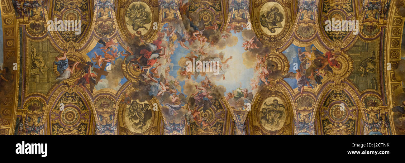 Panorama Ceiling Painting Versailles France Stock Photo