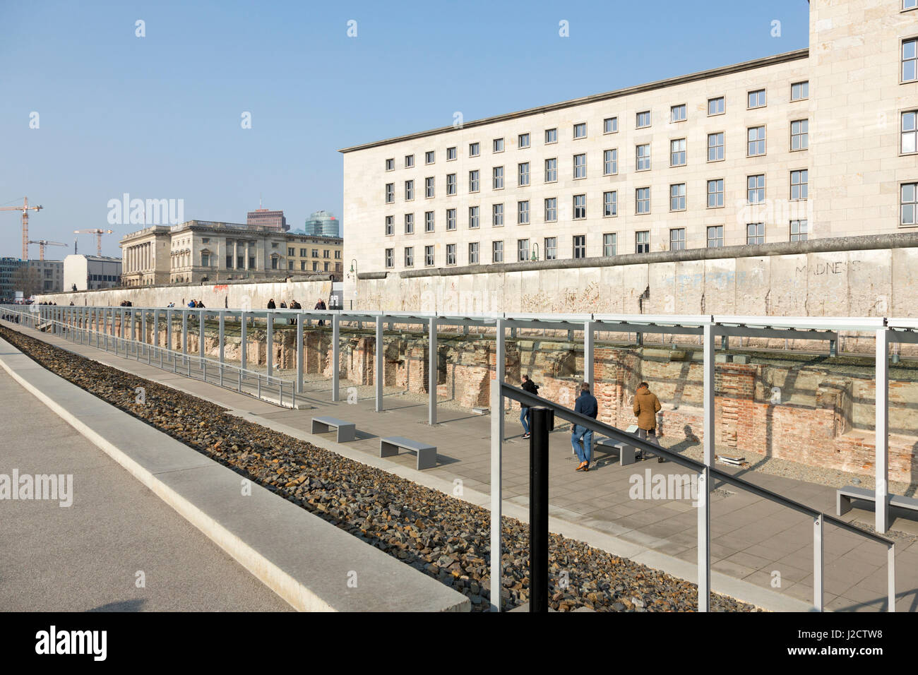 Germany, Berlin. Tourists visit Berlin Wall at Topography of Terror Museum. Credit as: Wendy Kaveney / Jaynes Gallery / DanitaDelimont.com Stock Photo