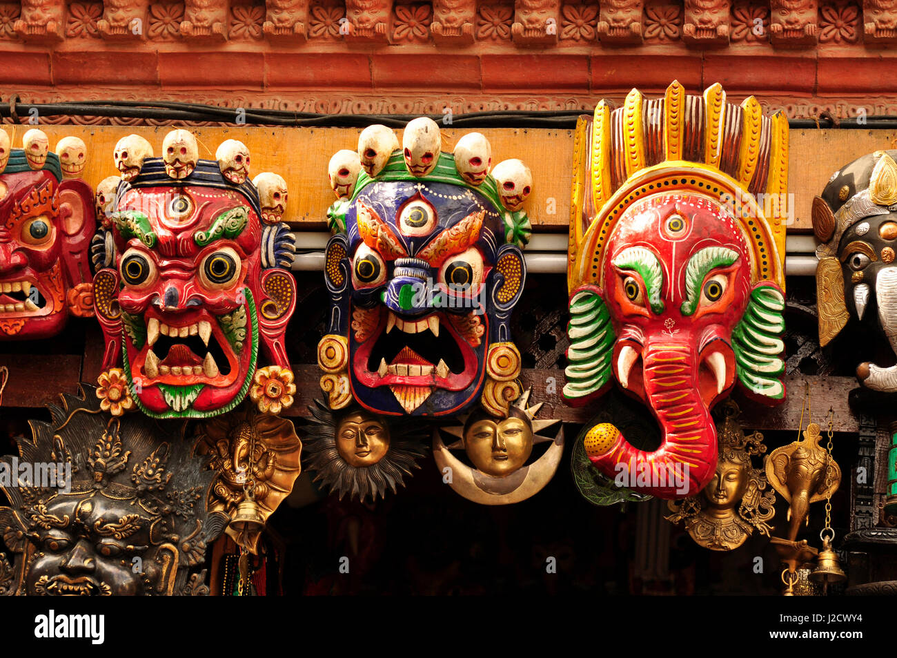 Folk Art of Nepal, Paper Mache masks Stock Photo Alamy