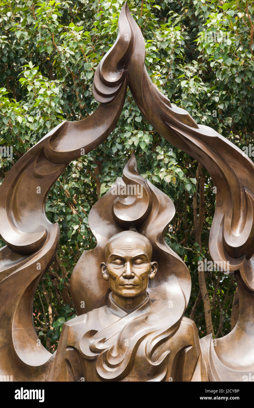 Vietnam, Ho Chi Minh City. Venerable Thich Quang Duc Memorial, monument to Buddhist monk who died by Self Immolation in 1963 protesting policies of former South Vietnamese government Stock Photo