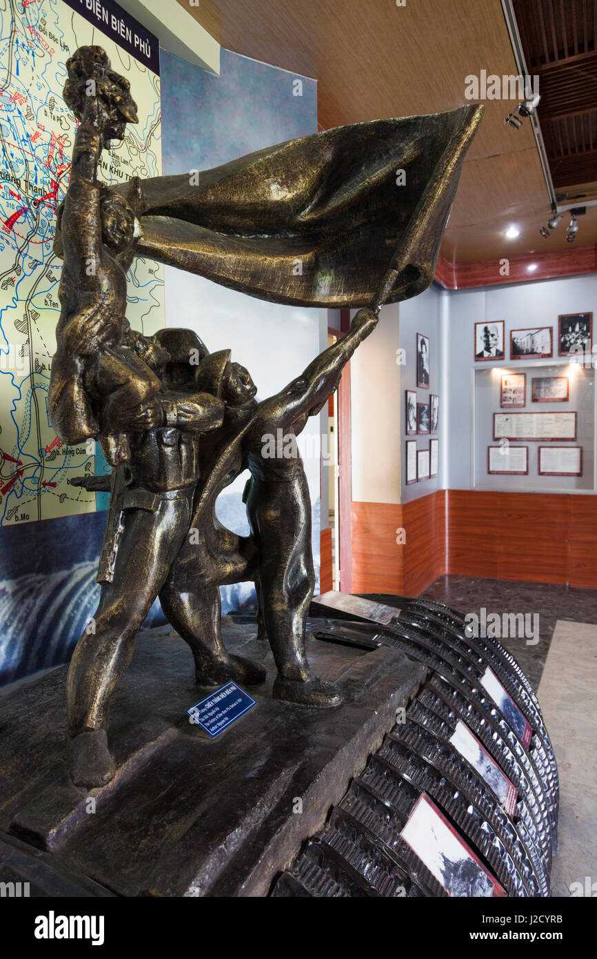 Vietnam, Ho Chi Minh City. Ho Chi Minh Museum, statue of victory flag ...