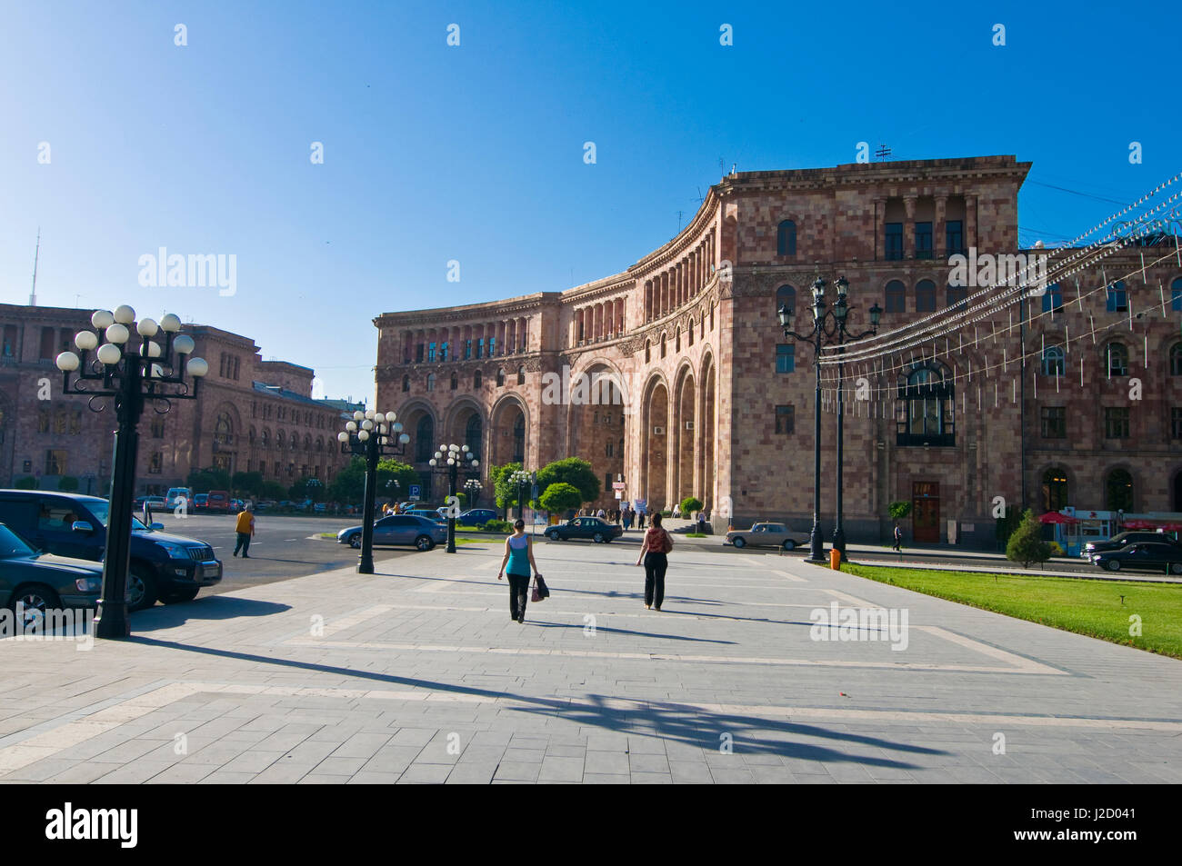 Public building, Republic Square at downtown Yerevan, Jerewan, Armenia Stock Photo