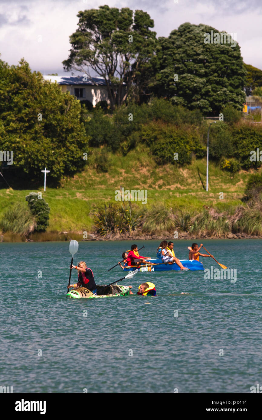 Recycling Raft The X-treme Waste Recycle Raft Race at Te Kopua Domain in Raglan, New ...