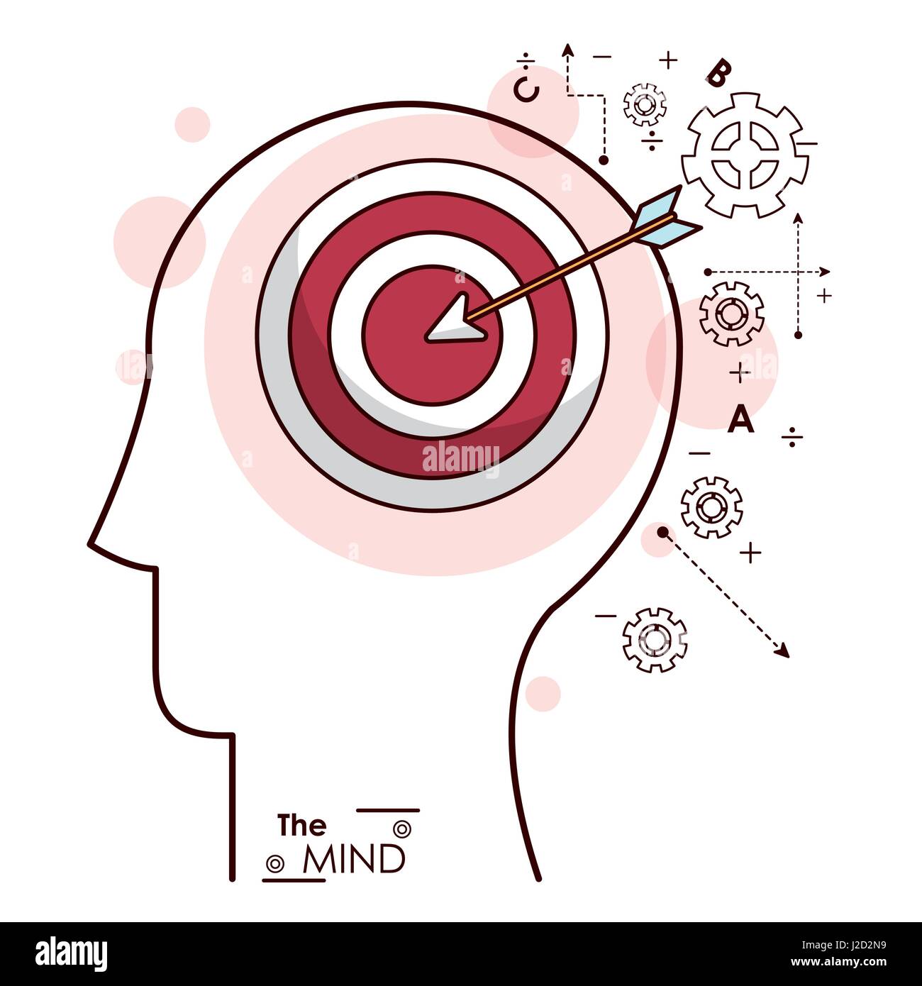 the mind head profile target market strategy gears Stock Vector Image ...