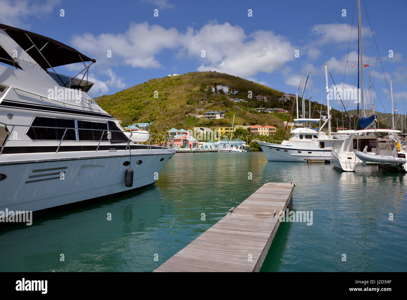 British Virgin Islands, Tortola. Large boats at the dock in Nanny Cay  (Large format sizes available Stock Photo - Alamy