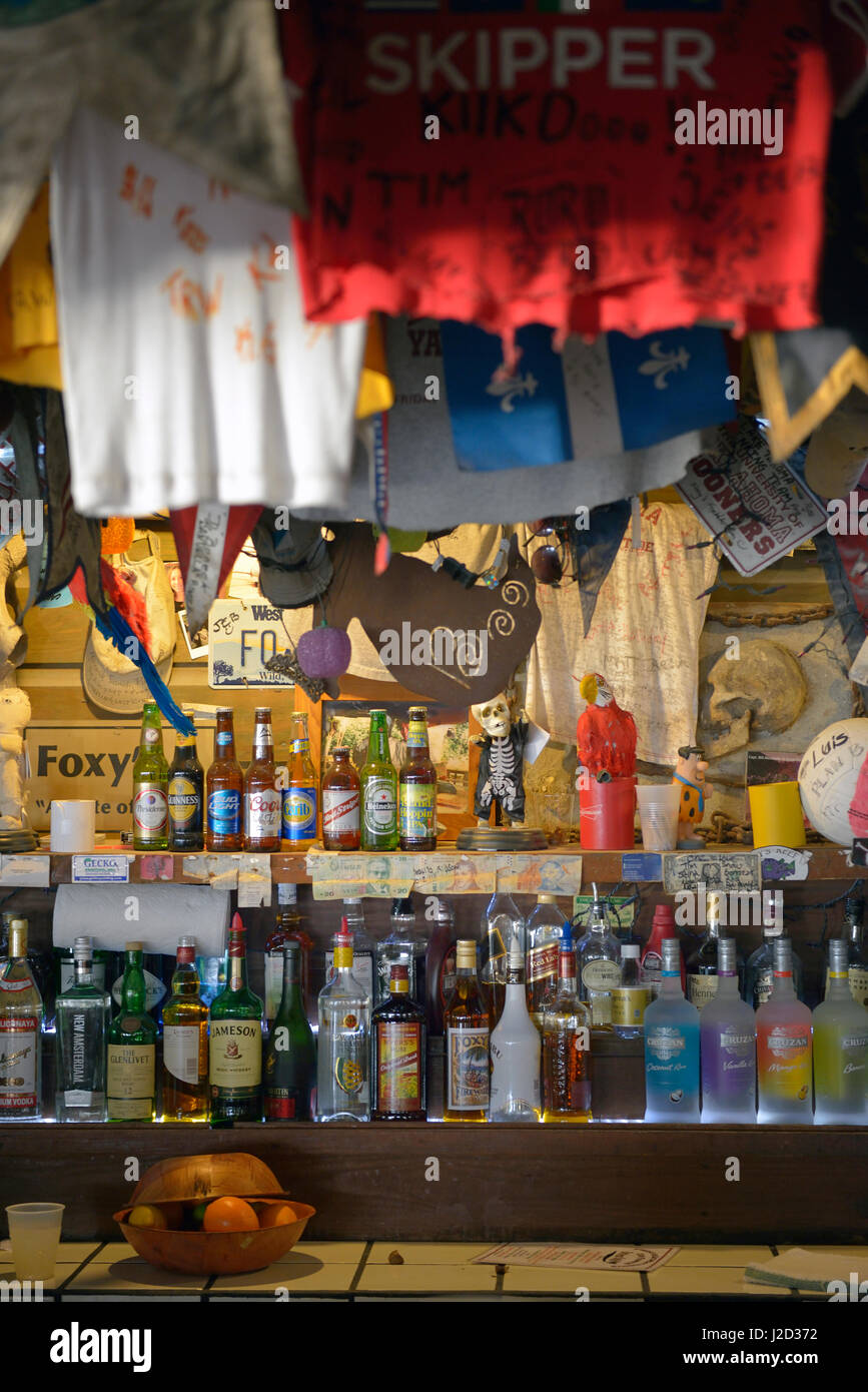 British Virgin Islands, Jost Van Dyke. The bar at Foxy's Beach Bar