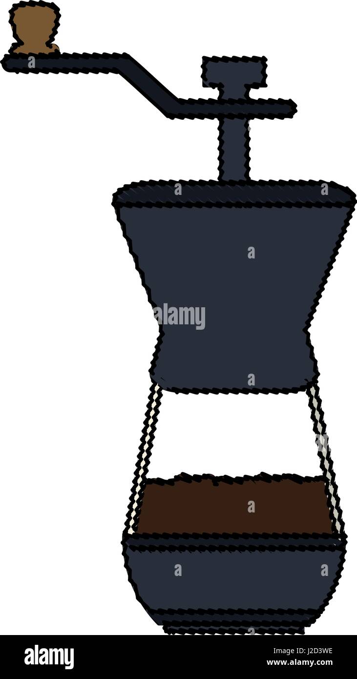 color blurred coffee grinding jar with crank Stock Vector