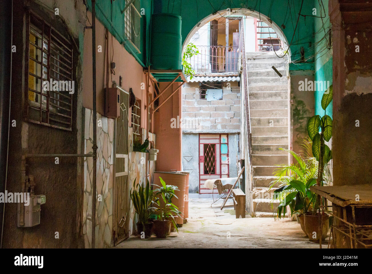 Cuba, Vieja Havana's street scenes and neighborhood. Stock Photo