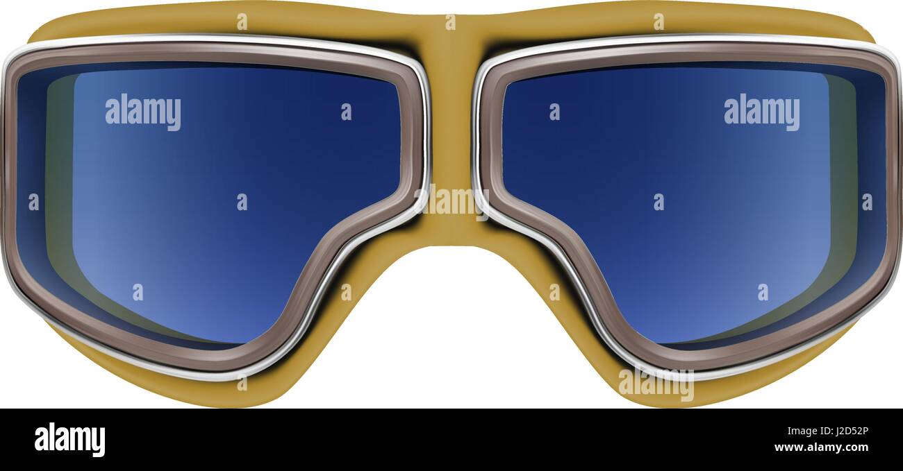 Realistic 3D retro aviator goggles for airplane Stock Vector Image