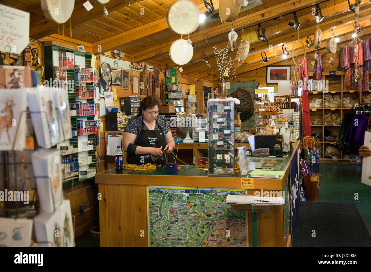 Interior of Iroquois Crafts Gift Shop called Iroqrafts gallery located