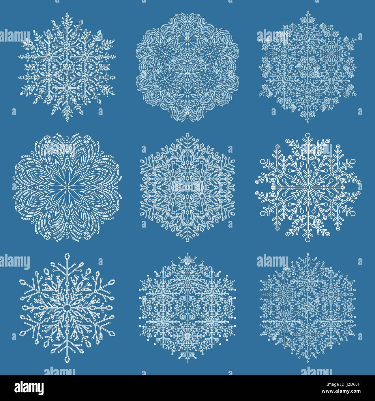 Set of Vector Snowflakes Stock Vector Image & Art - Alamy