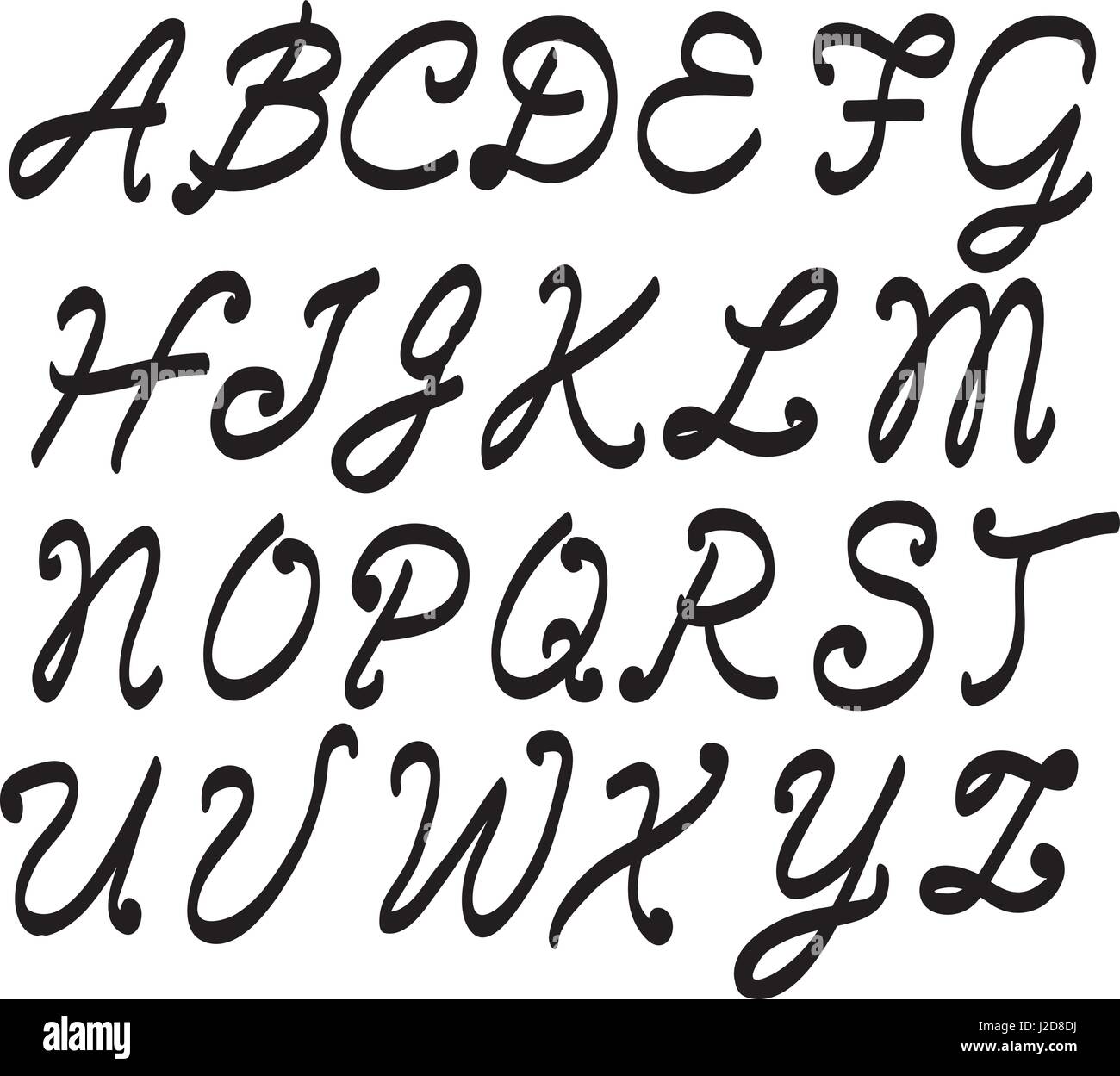 Vector handwritten script font. Hand drawn brush style modern calligraphy  cursive. Hand lettering and custom typography alphabet for Logo Stock  Vector Image & Art - Alamy