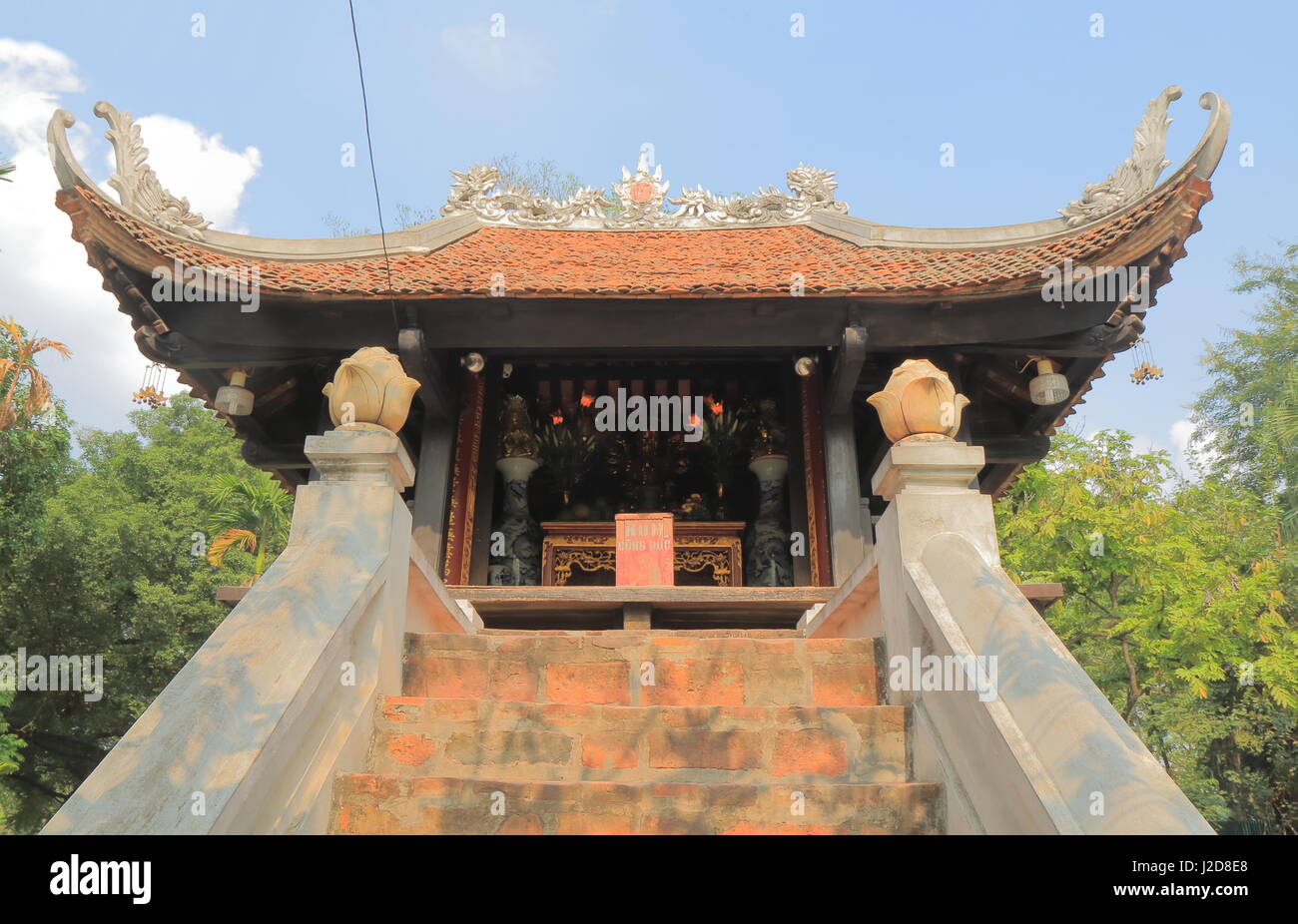 One Pillar Pagoda temple in Hanoi Vietnam Stock Photo