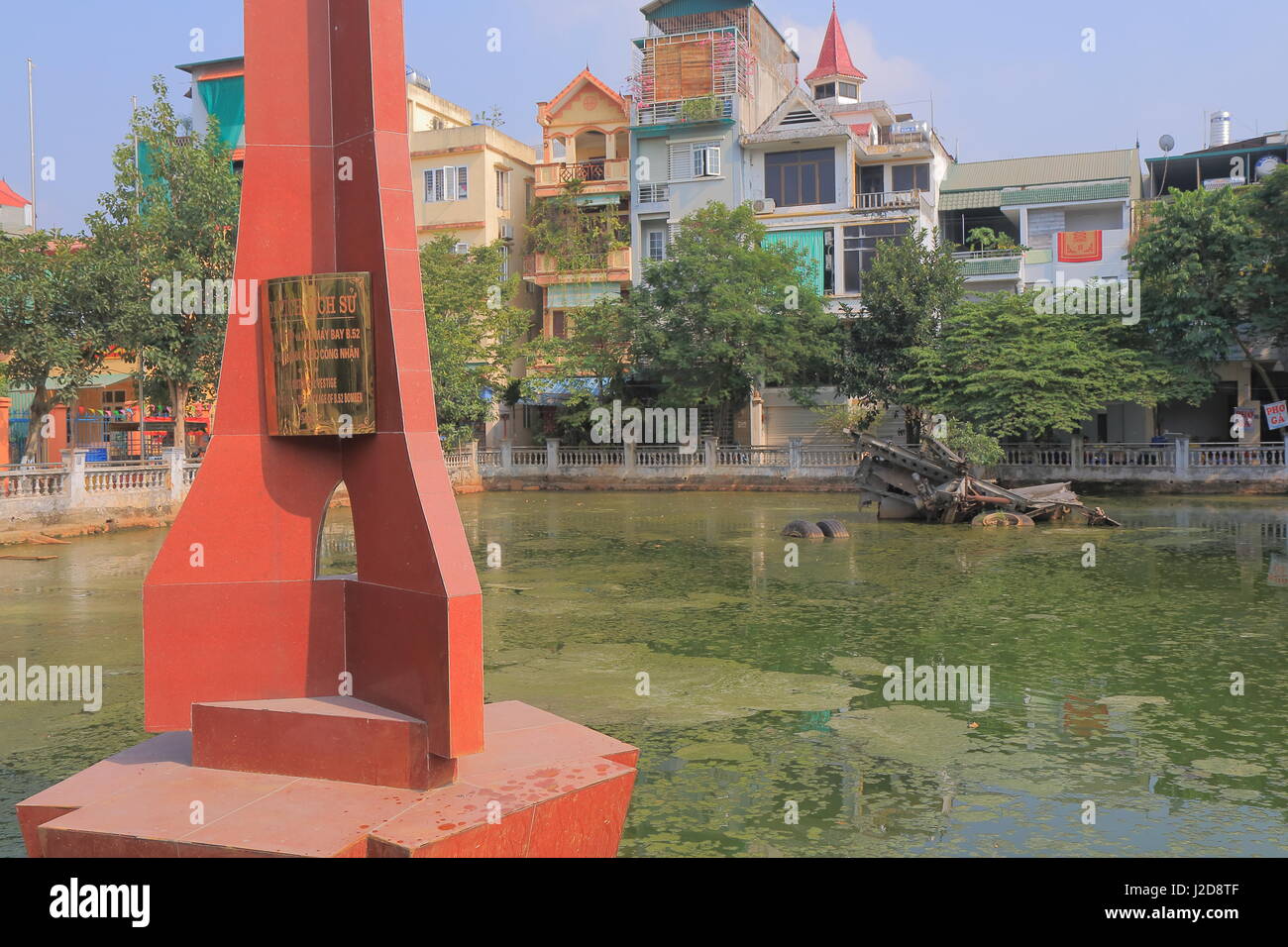 B52 lake in Hanoi Vietnam. B52 lake is famous for twisted wreckage of a