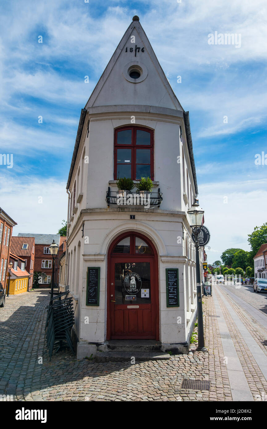 Little cornered house in Ribe, Denmark's oldest surviving city, Jutland, Denmark Stock Photo