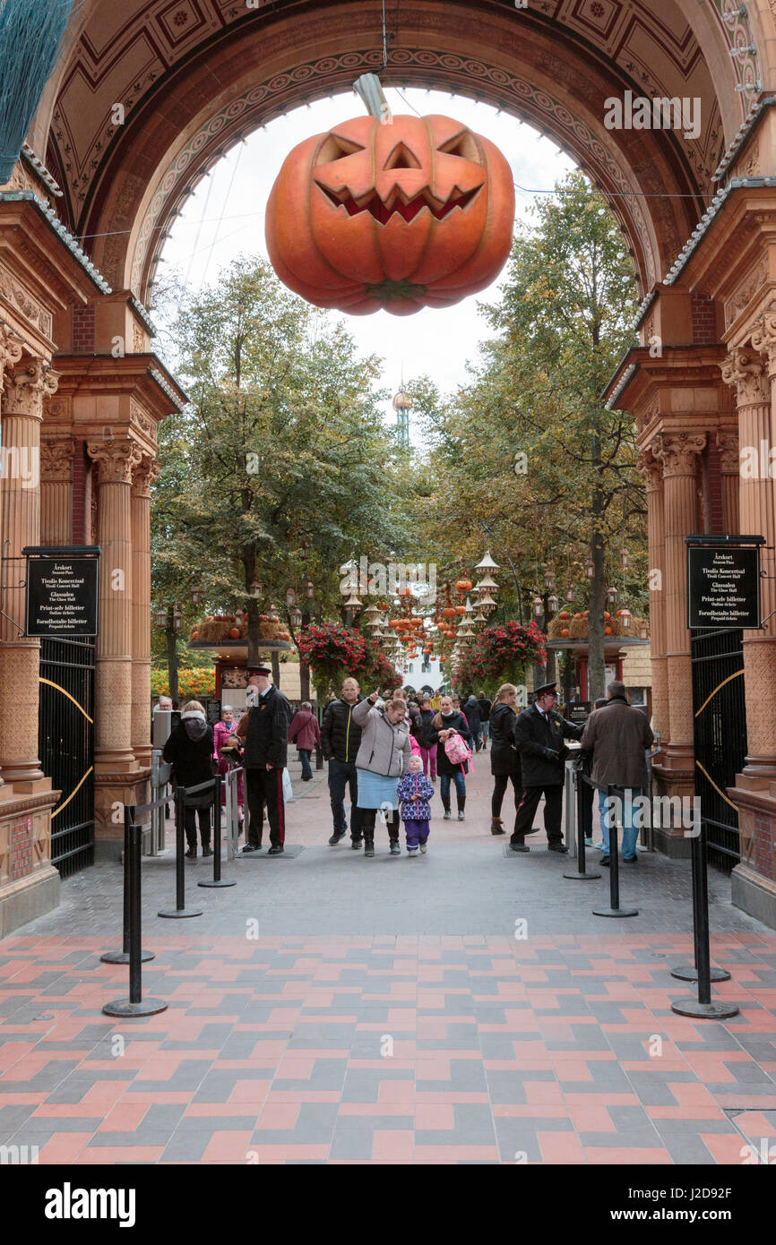 Tivoli Gardens Halloween Decorations Copenhagen Center Denmark Stock Photo Alamy