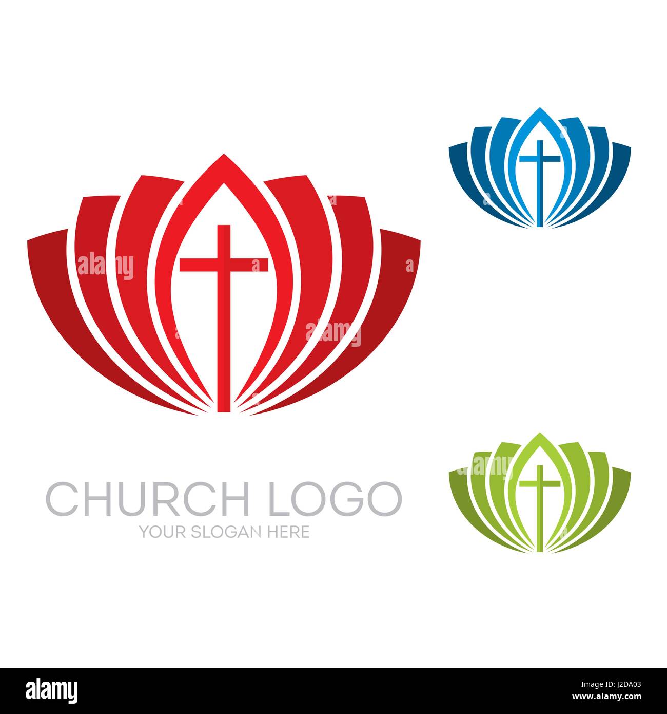 Church logo. Christian symbols. The greatness and the glory of Jesus Christ Stock Vector Image