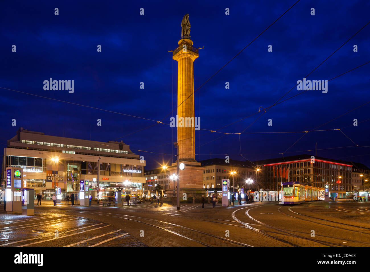 Germany, Hesse, Darmstadt, Marktplatz square, dawn Stock Photo