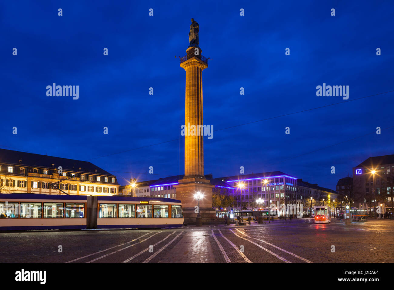 Germany, Hesse, Darmstadt, Marktplatz square, dawn Stock Photo