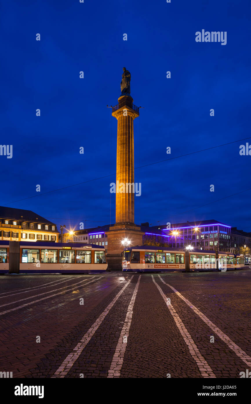 Germany, Hesse, Darmstadt, Marktplatz square, dawn Stock Photo