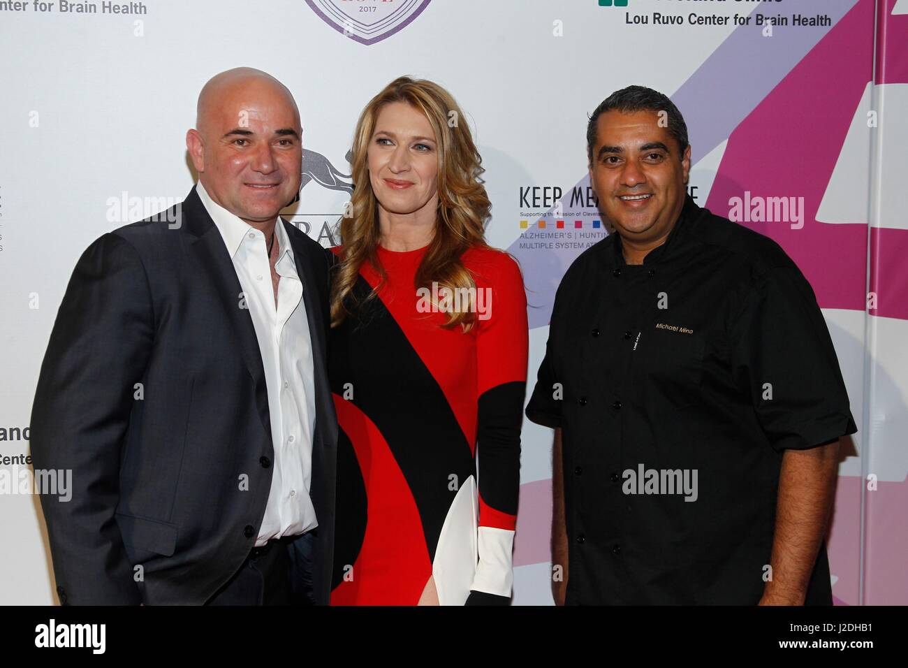 Las Vegas, NV, USA. 27th Apr, 2017. Andre Agassi, Steffi Graf, Chef Michael  Mina at arrivals for Keep Memory Alive 21st Annual Power Of Love Gala, MGM  Grand Garden Arena, Las Vegas,