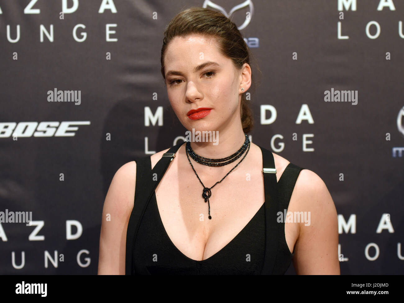 Duesseldorf, Germany. 27th Apr, 2017. Model Emma Ferrer at the Mazda