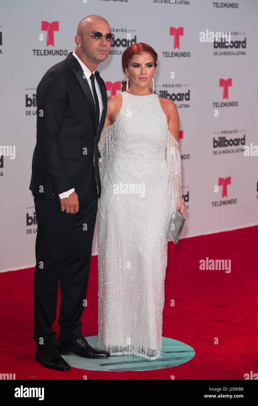 Coral Gables, FL, USA. 27th Apr, 2017. Wisin and Yomaira Ortiz attends the Billboard Latin Music Awards at Watsco Center in Coral Gables, Florida on April 15, 2017. Credit: Aaron Gilbert/Media Punch/Alamy Live News/Alamy Live News Stock Photo