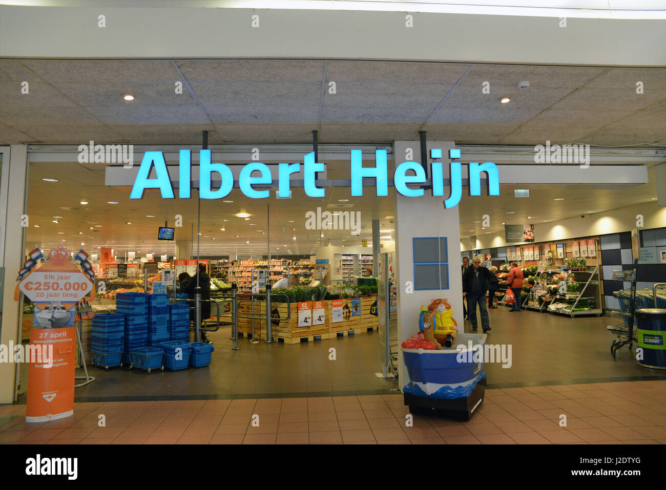 Albert Heijn retailer in the Netherlands, one of the largest in the country Stock Photo