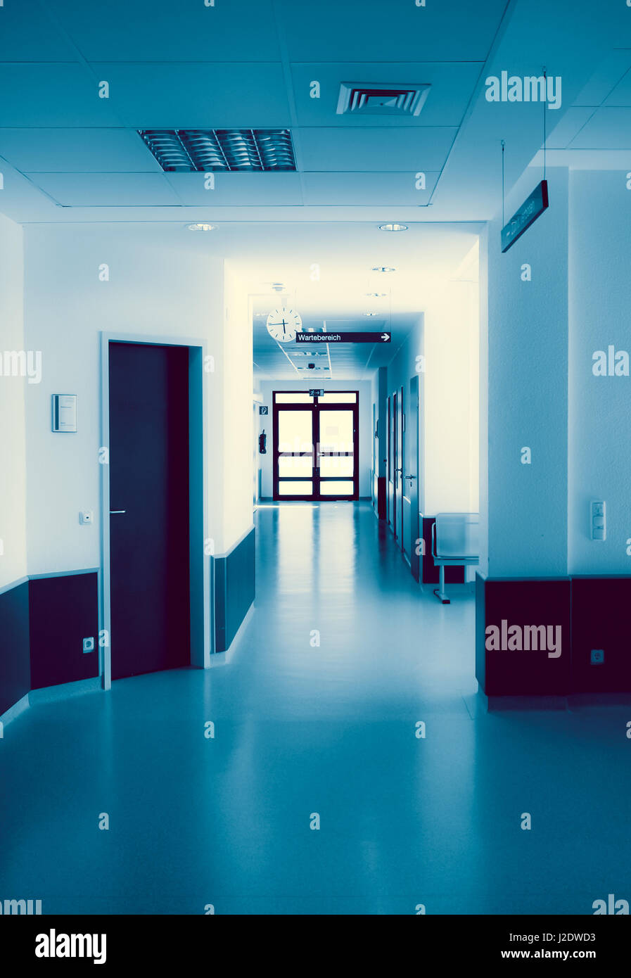 hospital corridor. hospital hallway. hospital interior Stock Photo