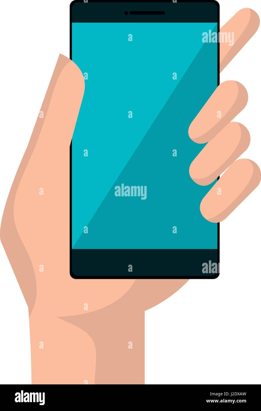 hand user with smartphone device isolated icon Stock Vector Image & Art ...