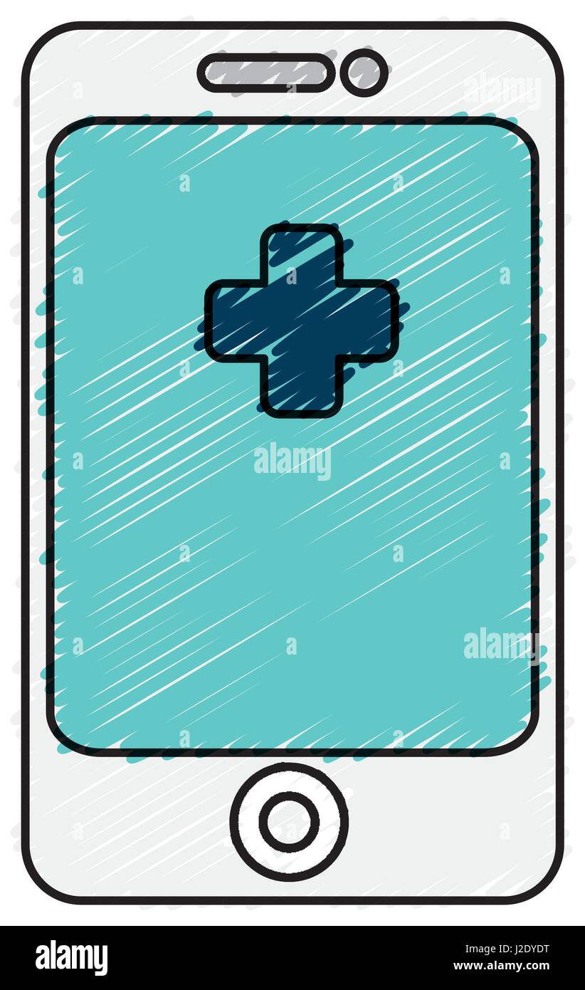 smartphone with medical app isolated icon Stock Vector Image & Art - Alamy
