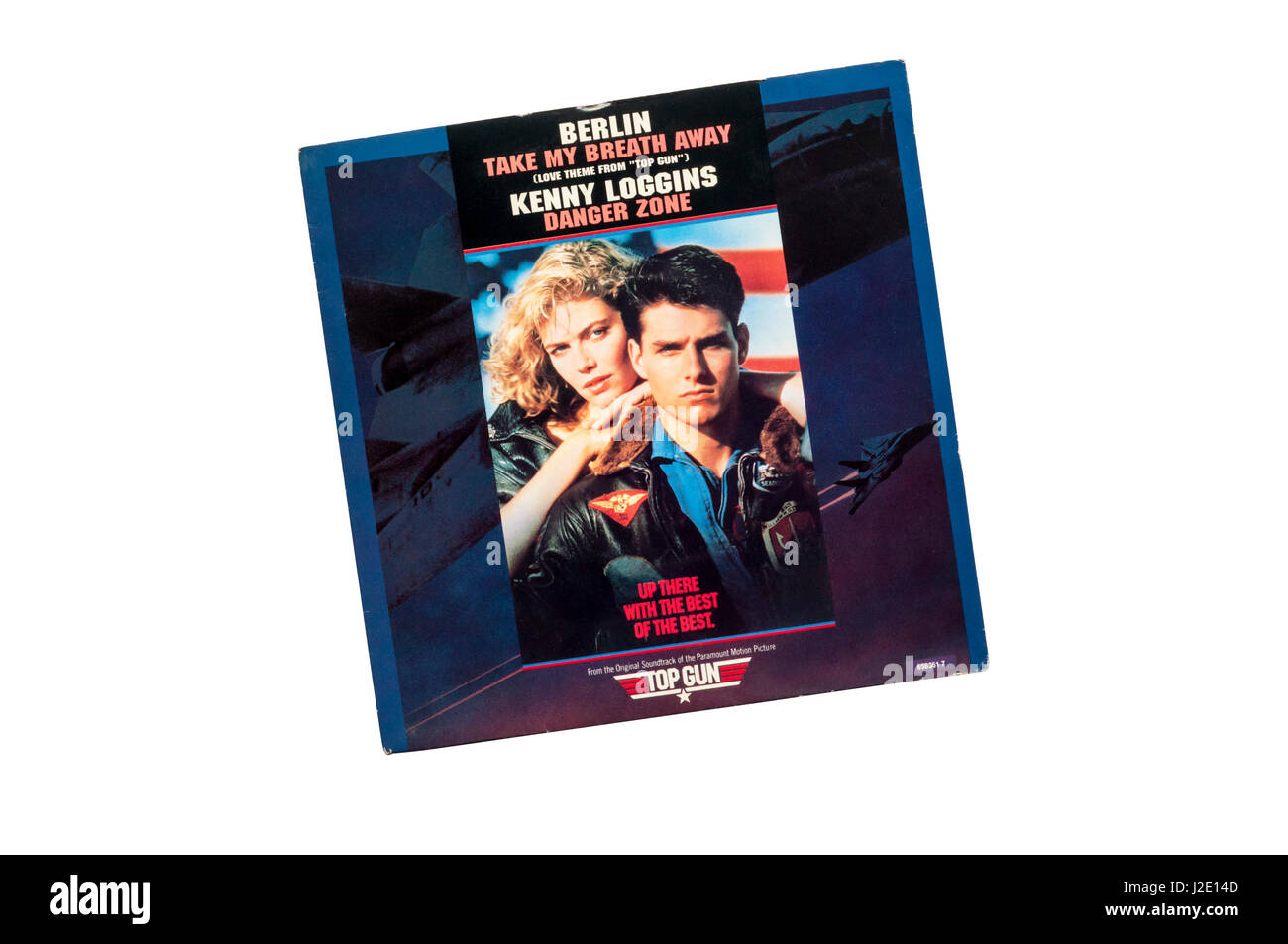 1980s 7' single, Take My Breath Away by Berlin.  The theme from the film Top Gun Stock Photo