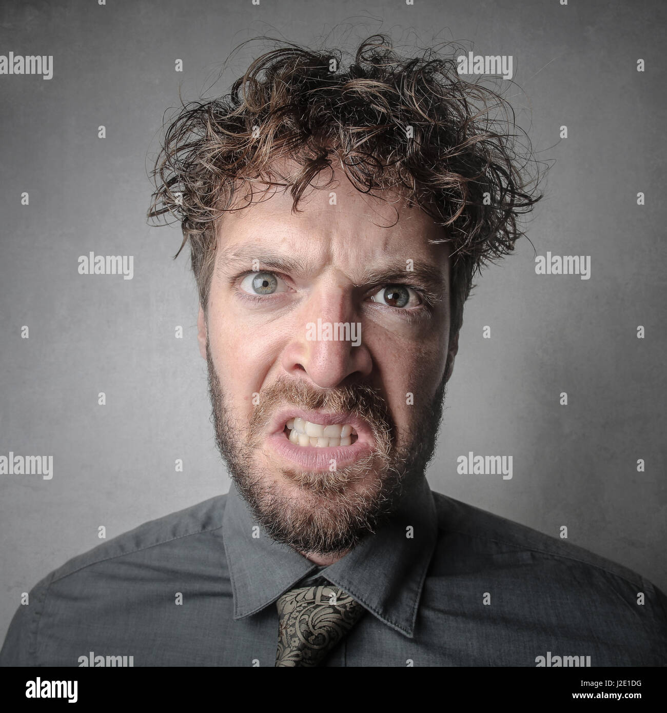 Portrait of furious man Stock Photo