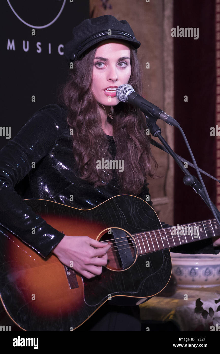 American singer/songwriter Sophie Auster poses during a press