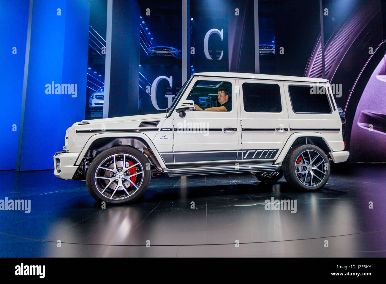 Frankfurt Germany 23 September 15 Mercedes Benz G63 Amg W463 Powered By V8 Twin Turbo Engine Stock Photo Alamy