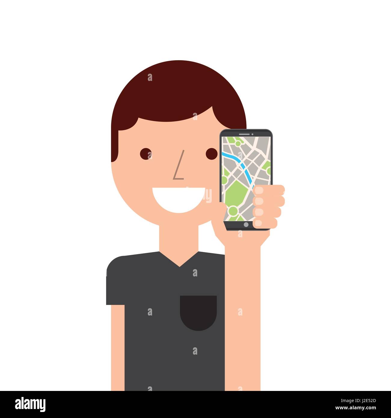 man using gps application Stock Vector Image & Art - Alamy