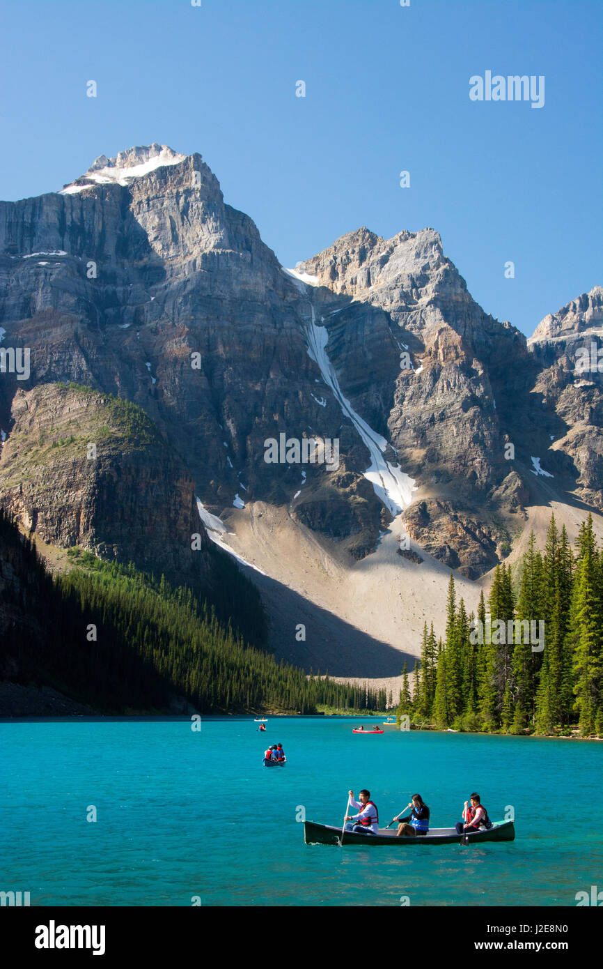 Boating, Moraine Lake, reflection, Canadian Rockies, Banff National