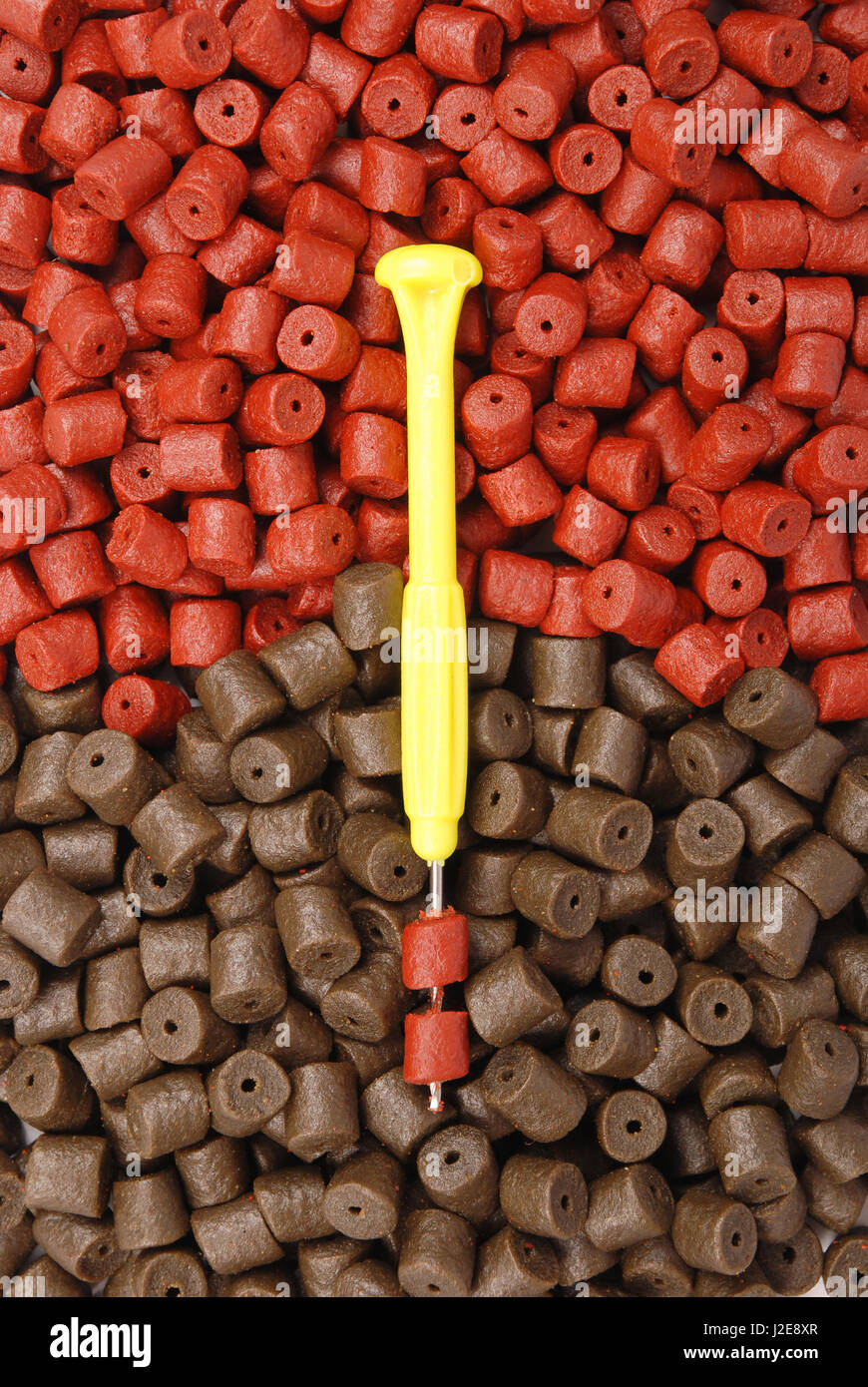 Yellow stinger needle and brown with red pre-drilled halibut pellets ...