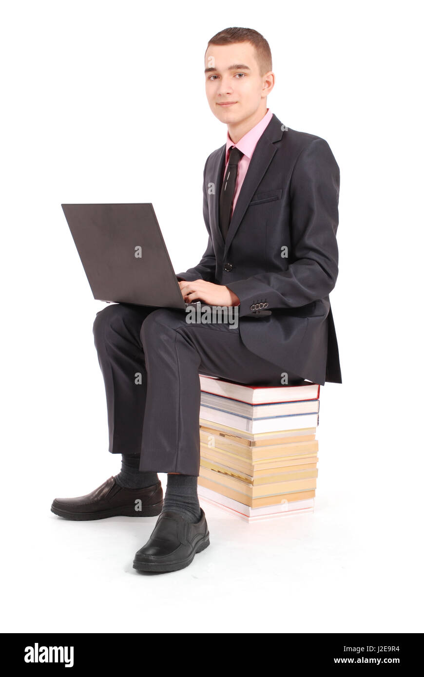 Full length portrait of confident mature businessman which working in ...