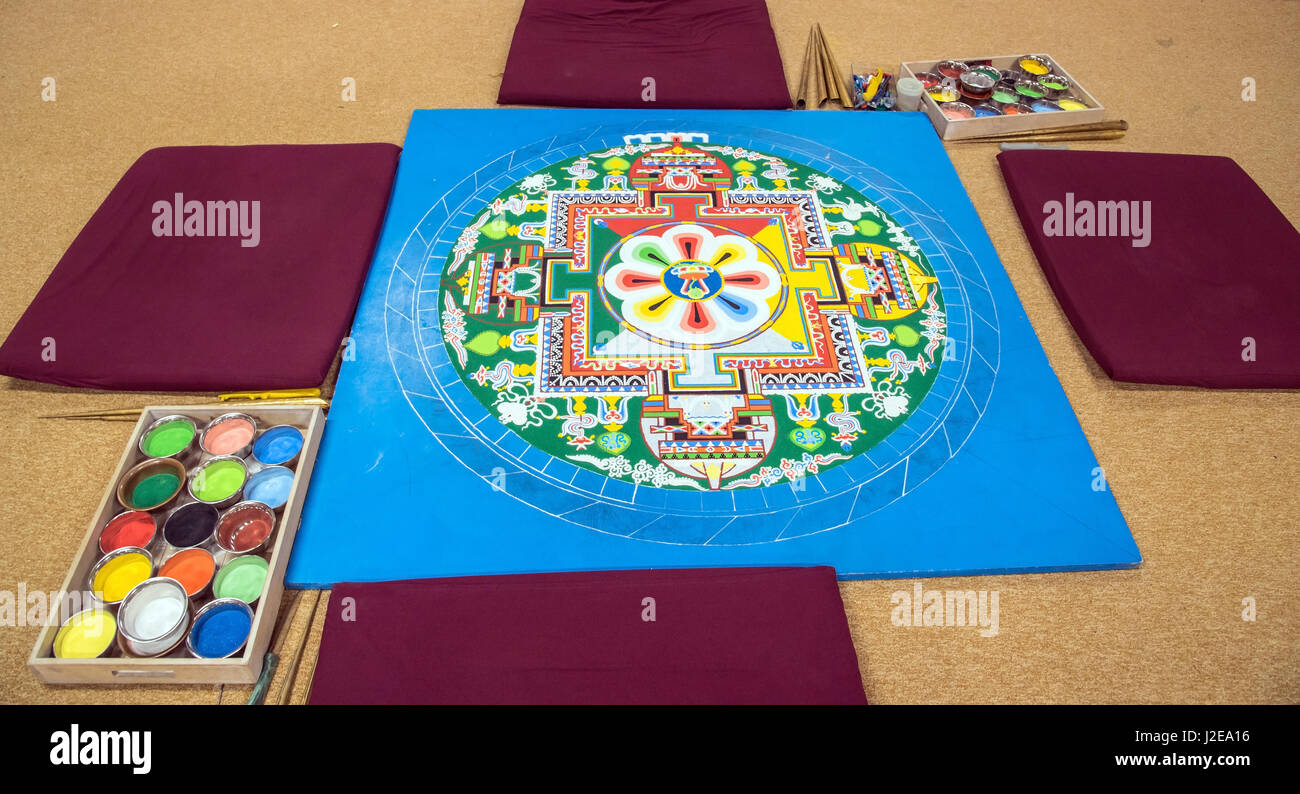 blue tibetan mandala Stock Photo
