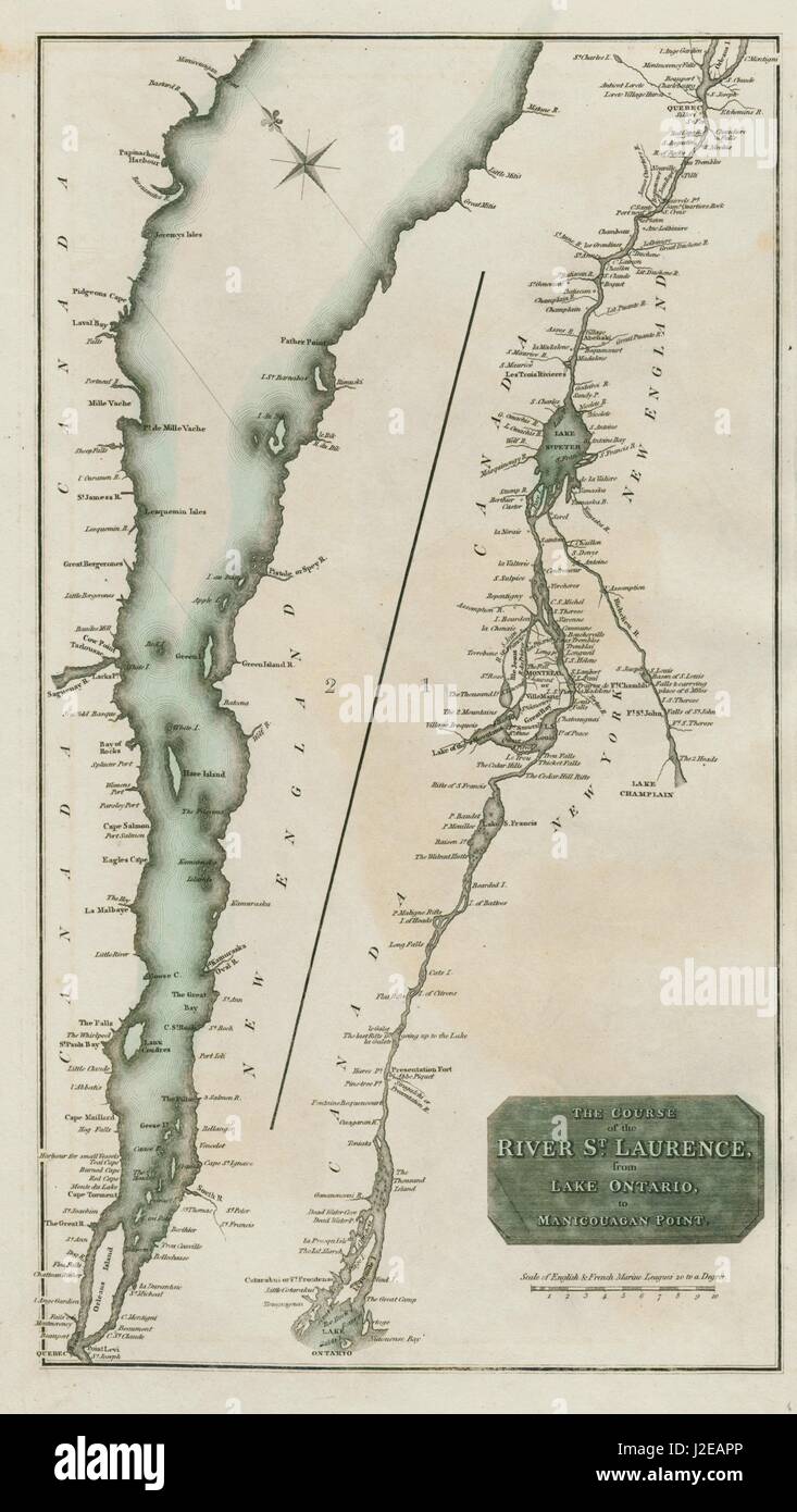 Map of the st lawrence river hi-res stock photography and images - Alamy