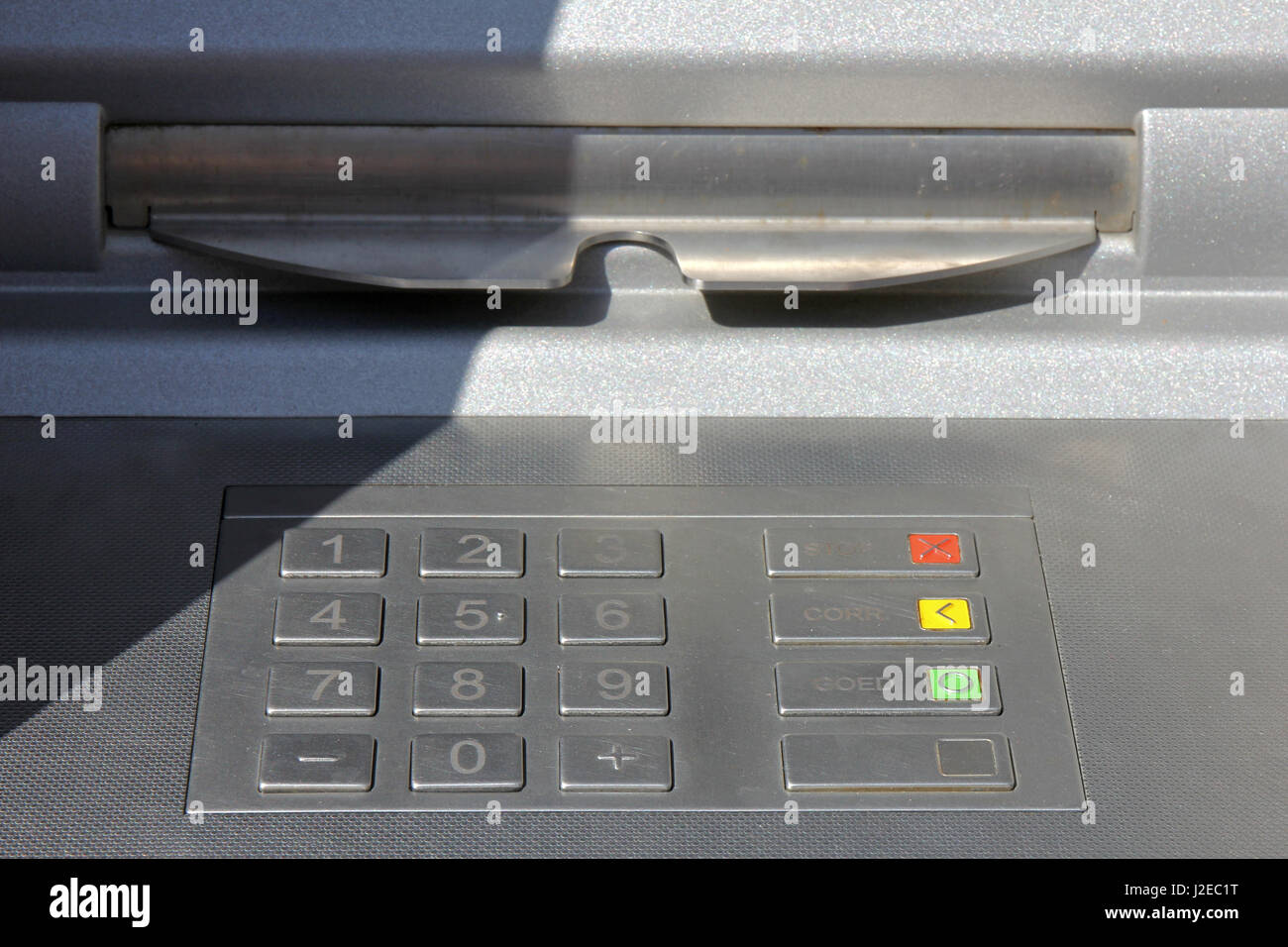 PIN pad of a Dutch automated teller machine Stock Photo