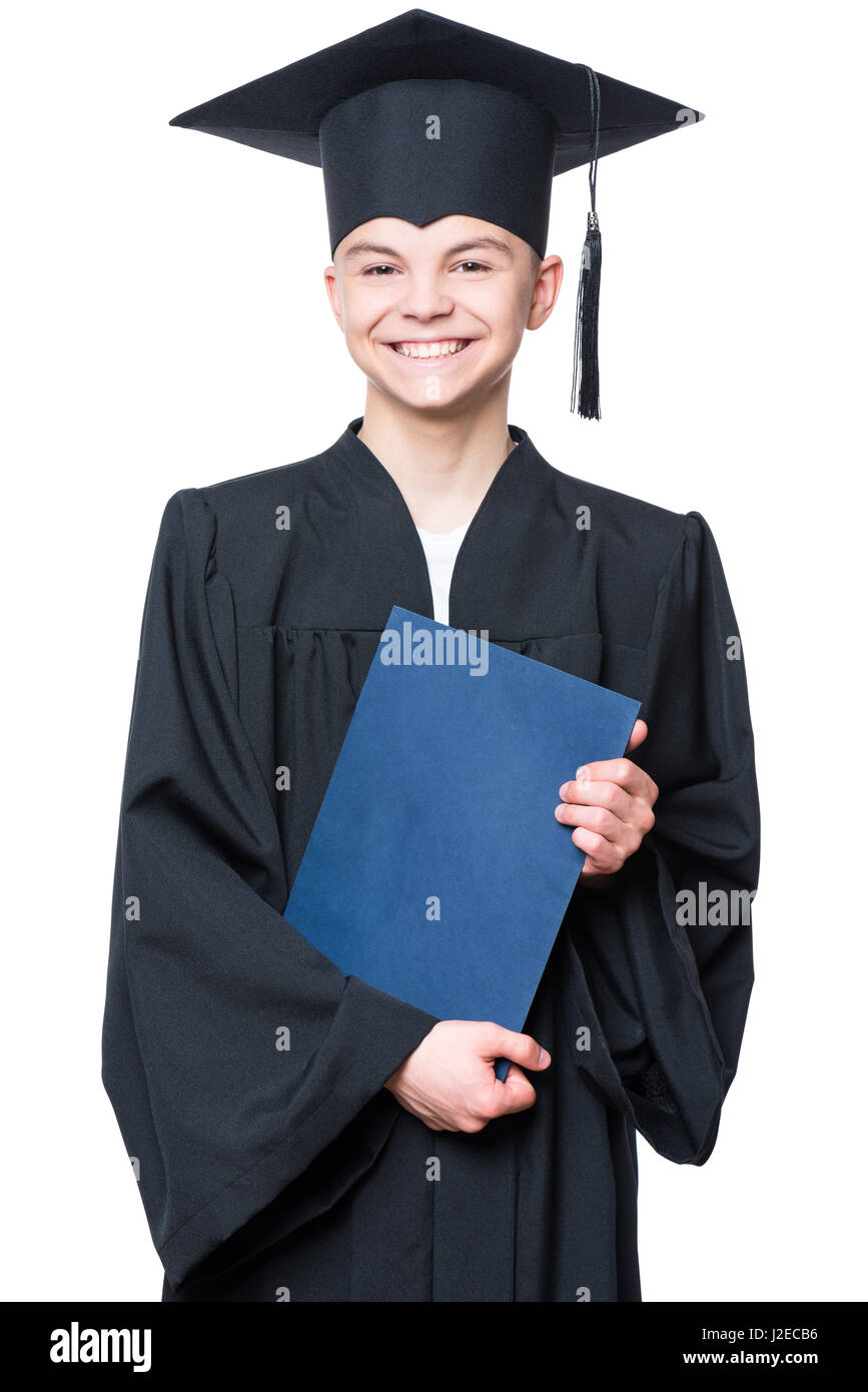 Graduate teen boy student Stock Photo